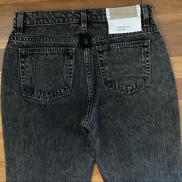 NWT IRO Lep Patchwork Distressed High Rise Slim-Leg Ankle Jeans Washed Black 25 - Picture 5 of 8